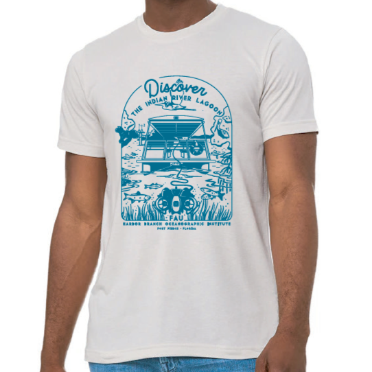 Discover the Indian River Lagoon T-Shirt-                         Cement and Blue