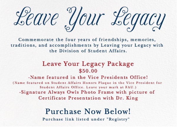 Leave Your Legacy Student Affairs Honors